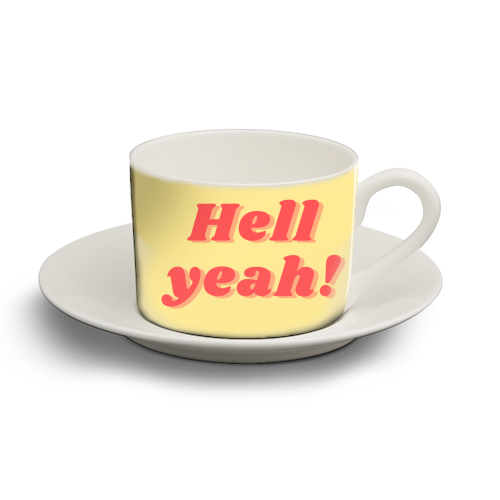 Hell yeah! - personalised cup and saucer by Proper Job Studio