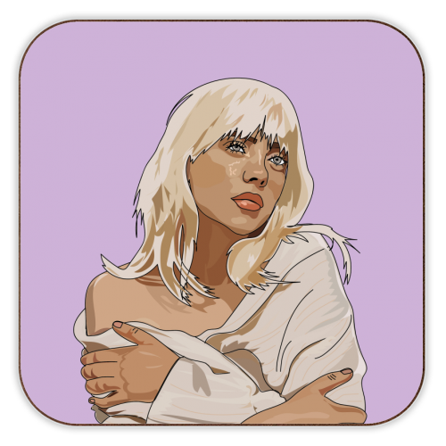 Billie Eilish Collection - personalised beer coaster by Catherine Critchley.