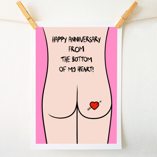 Cheeky Anniversary Greeting - A1 - A4 art print by Adam Regester