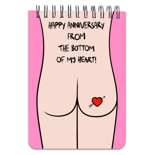 Cheeky Anniversary Greeting - personalised A4, A5, A6 notebook by Adam Regester