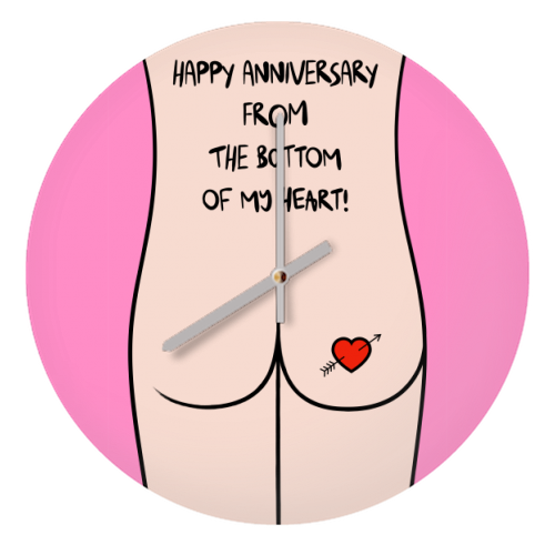 Cheeky Anniversary Greeting - quirky wall clock by Adam Regester