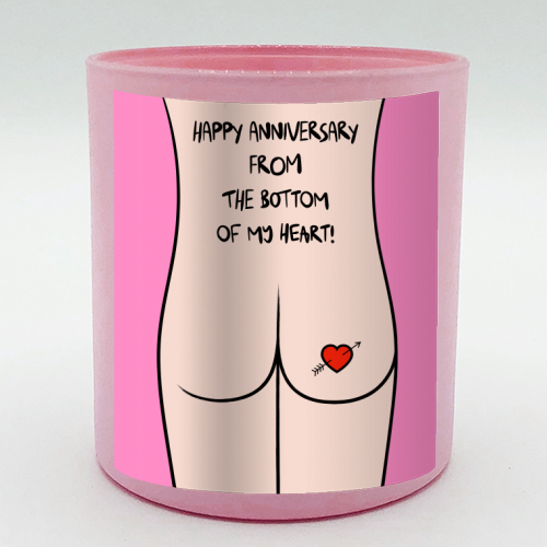 Cheeky Anniversary Greeting - scented candle by Adam Regester