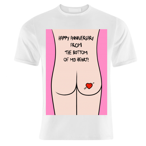 Cheeky Anniversary Greeting - unique t shirt by Adam Regester