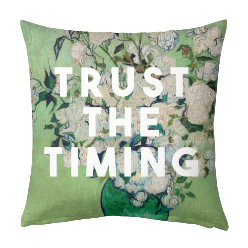 Trust The Timing - designed cushion by The 13 Prints