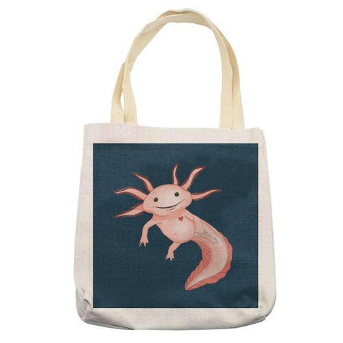 Axolotl Adventures - printed tote bag by Lisa Wardle
