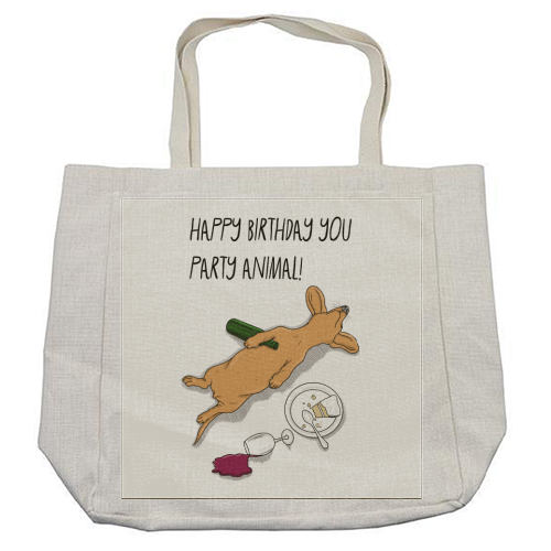 Party Animal Birthday Greeting - cool beach bag by Adam Regester