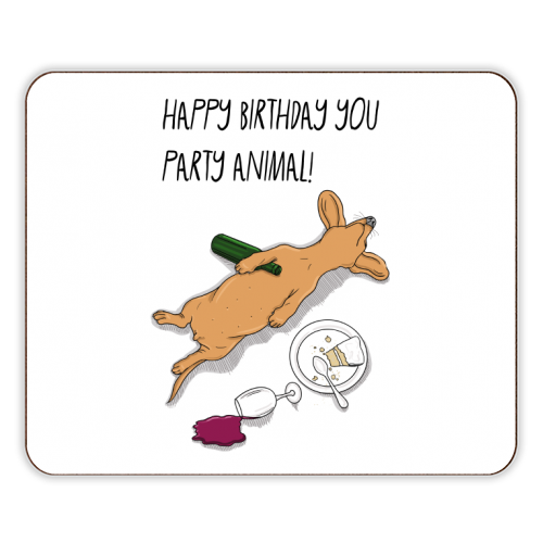 Party Animal Birthday Greeting - designer placemat by Adam Regester