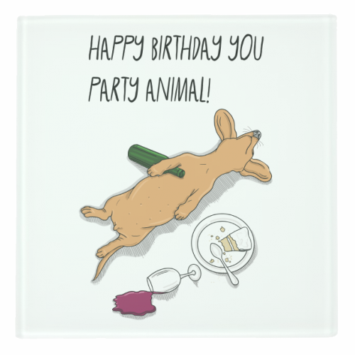 Party Animal Birthday Greeting - personalised beer coaster by Adam Regester