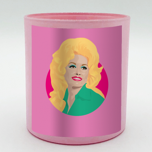 Dolly Parton Portrait Art - Light Pink - Candle by SABI KOZ