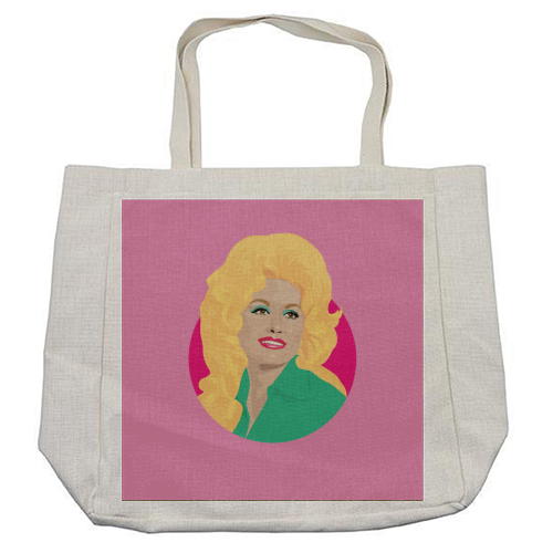 Dolly Parton Portrait Art - Light Pink - cool beach bag by SABI KOZ