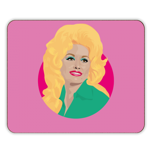 Dolly Parton Portrait Art - Light Pink - designer placemat by SABI KOZ
