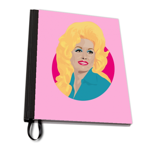 Dolly Parton Portrait Art - Light Pink - personalised A4, A5, A6 notebook by SABI KOZ