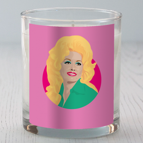 Dolly Parton Portrait Art - Light Pink - scented candle by SABI KOZ