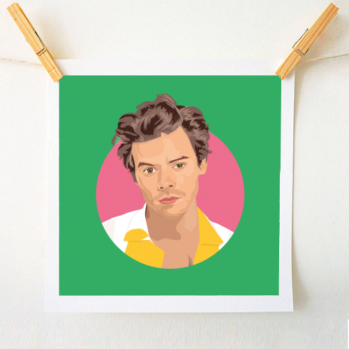 Harry Styles Green Portrait - A1 - A4 art print by SABI KOZ