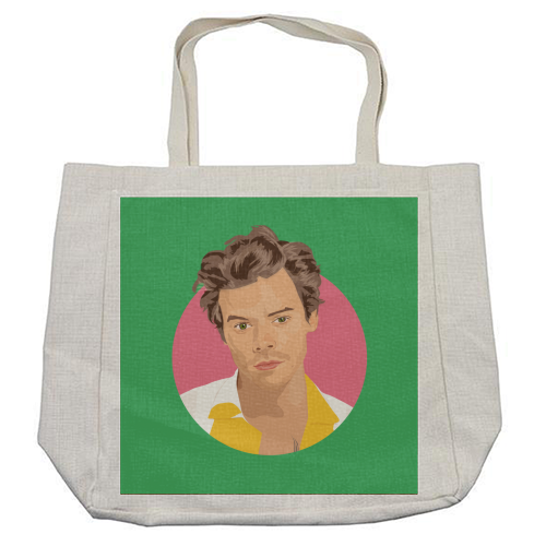 Harry Styles Green Portrait - cool beach bag by SABI KOZ