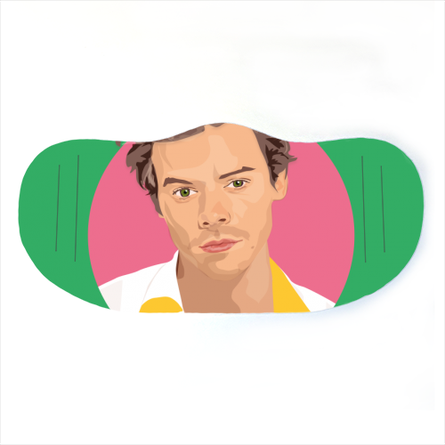 Harry Styles Green Portrait - face cover mask by SABI KOZ