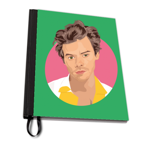 Harry Styles Green Portrait - personalised A4, A5, A6 notebook by SABI KOZ