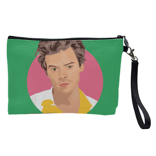Harry Styles Green Portrait - pretty makeup bag by SABI KOZ
