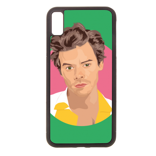 Harry Styles Green Portrait - stylish phone case by SABI KOZ