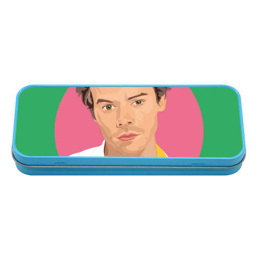 Harry Styles Green Portrait - tin pencil case by SABI KOZ