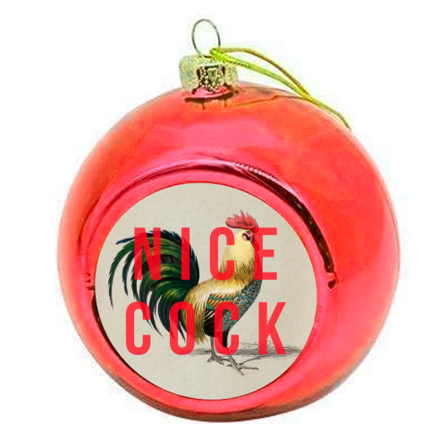 Nice Cock - colourful christmas bauble by The 13 Prints