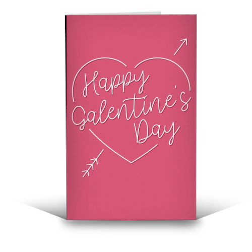 Galentine's day heart print in pink - funny greeting card by The Girl Next Draw