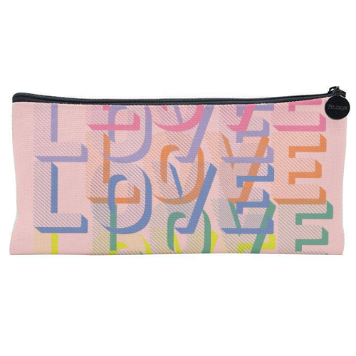 Love in rainbows - flat pencil case by Luxe and Loco