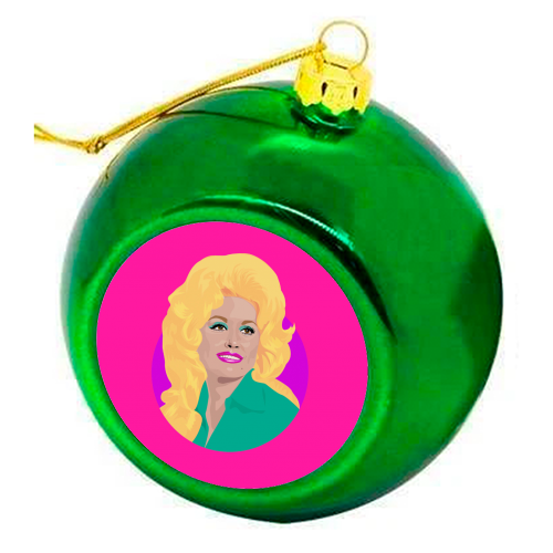 Dolly Parton - Hot Pink - colourful christmas bauble by SABI KOZ