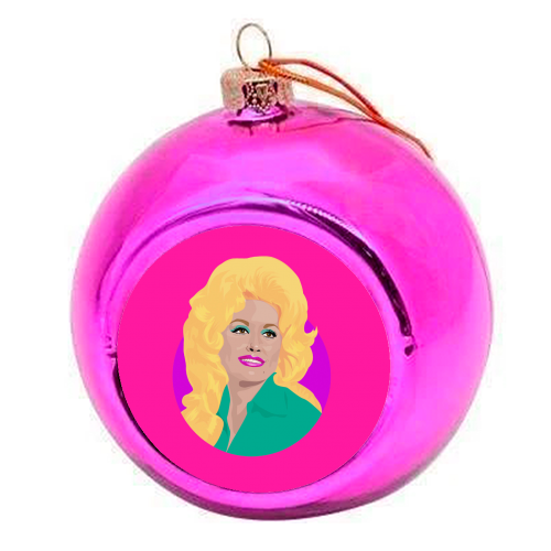 Dolly Parton - Hot Pink - colourful christmas bauble by SABI KOZ