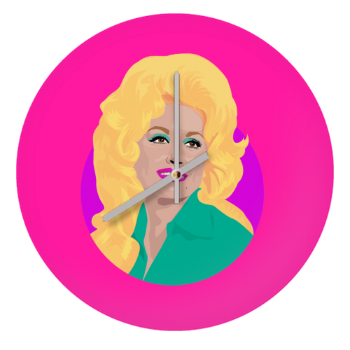 Dolly Parton - Hot Pink - quirky wall clock by SABI KOZ