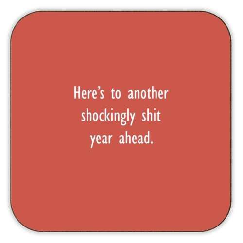 Shit Year - personalised beer coaster by Giddy Kipper
