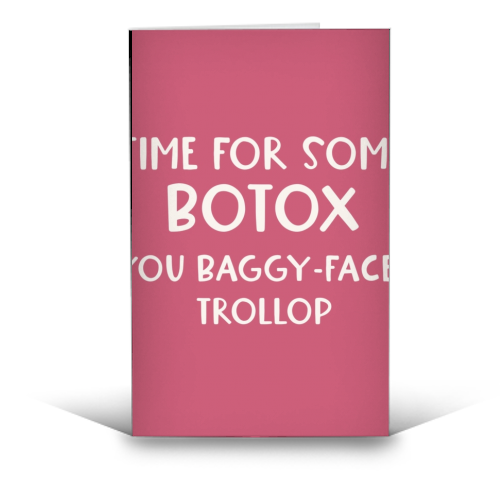 Baggy-faced trollop - funny greeting card by Giddy Kipper