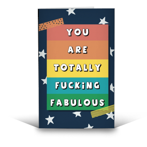 Totally fucking fabulous - funny greeting card by Giddy Kipper