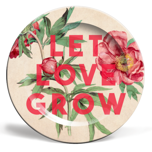 Let Love Grow - ceramic dinner plate by The 13 Prints
