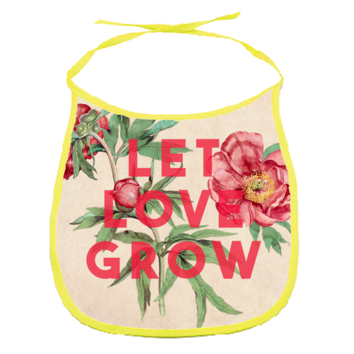 Let Love Grow - funny baby bib by The 13 Prints