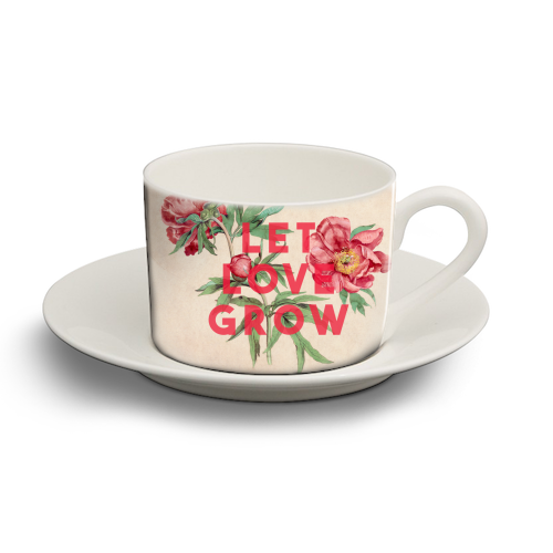 Let Love Grow - personalised cup and saucer by The 13 Prints