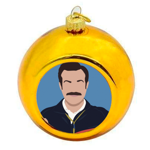 Ted Lasso - colourful christmas bauble by Cheryl Boland