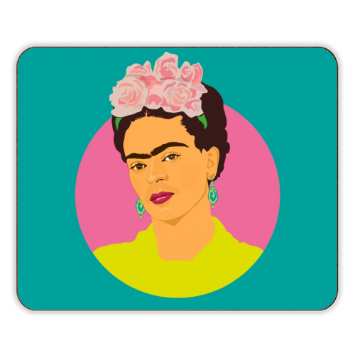 Frida Kahlo Art - Teal - designer placemat by SABI KOZ