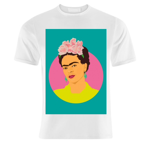 Frida Kahlo Art - Teal - unique t shirt by SABI KOZ