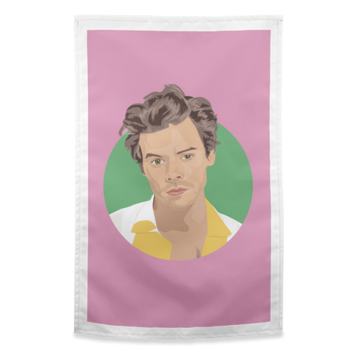 Harry Styles - Pink - funny tea towel by SABI KOZ