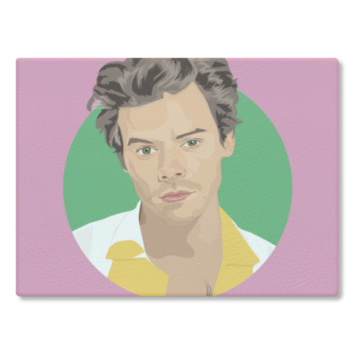 Harry Styles - Pink - glass chopping board by SABI KOZ