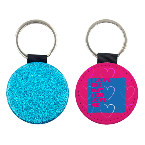 Hearts and Love Valentines card - personalised picture keyring by SABI KOZ