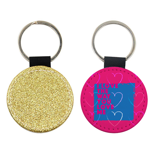 Hearts and Love Valentines card - personalised picture keyring by SABI KOZ