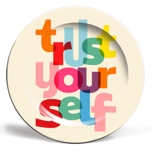 trust yourself - ceramic dinner plate by Ania Wieclaw