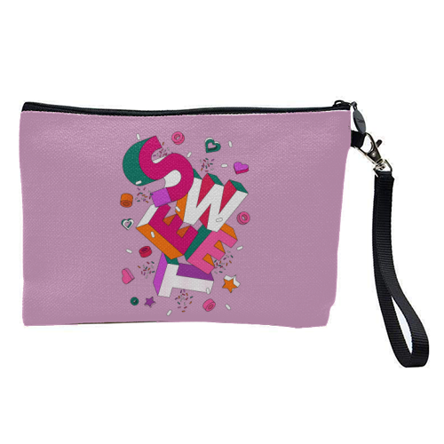 SWEET - 3D Typography in Pink - pretty makeup bag by Ania Wieclaw