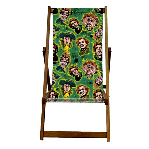 Drop Dead Fred Funny Film Movie Quote Inkblot - The Many Faces Of Drop Dead Fred - canvas deck chair by Wallace Elizabeth