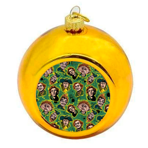 Drop Dead Fred Funny Film Movie Quote Inkblot - The Many Faces Of Drop Dead Fred - colourful christmas bauble by Wallace Elizabeth