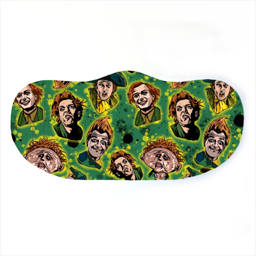 Drop Dead Fred Funny Film Movie Quote Inkblot - The Many Faces Of Drop Dead Fred - face cover mask by Wallace Elizabeth