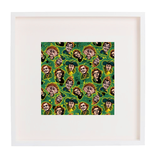 Drop Dead Fred Funny Film Movie Quote Inkblot - The Many Faces Of Drop Dead Fred - framed poster print by Wallace Elizabeth