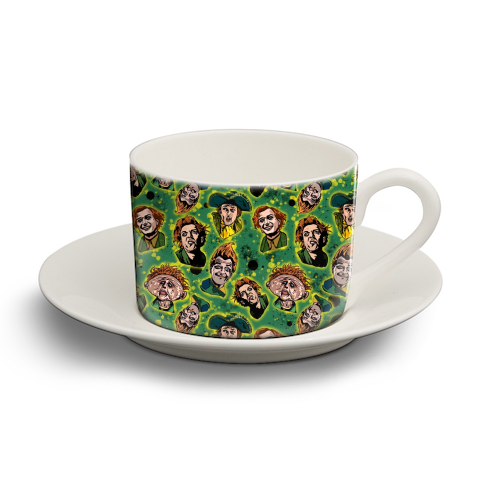 Drop Dead Fred Funny Film Movie Quote Inkblot - The Many Faces Of Drop Dead Fred - personalised cup and saucer by Wallace Elizabeth